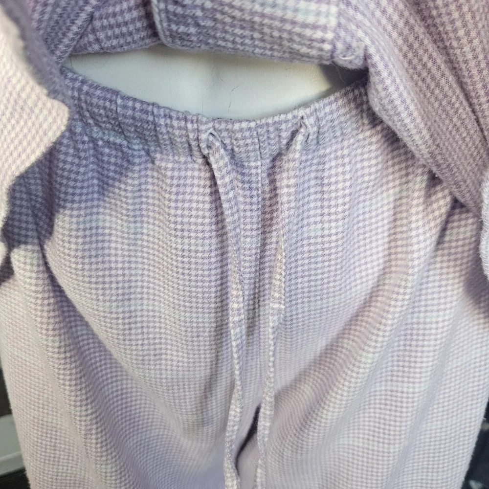 Lauren Ralph Lauren Lavender Plaid Cotton-Blend Twill Sleep‎ Set Sz Small